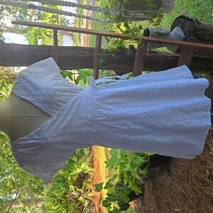 Jun & Ivy White Eyelet Faux Wrap Mini Dress Size Medium